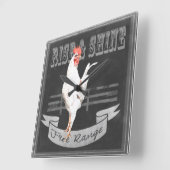Rise & Shine Rooster Vierkante Klok (Hoek)