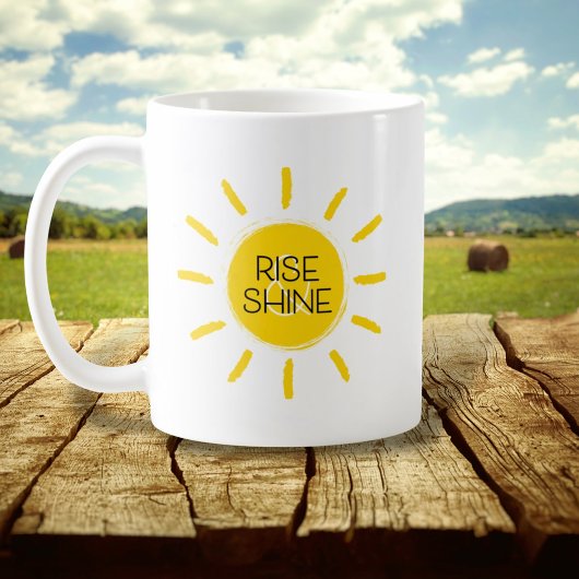 Rise & Shine Zon Geel Gelukkig geïllustreerd Koffiemok