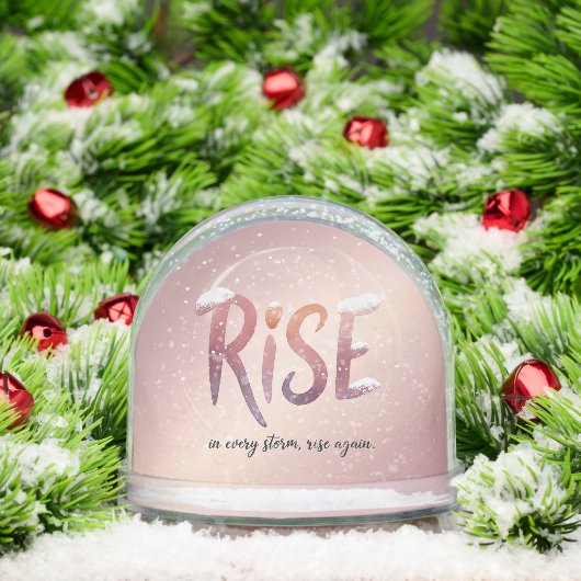 Rise Simple Modern Script 2 Photo Snow Globe – Cus (Noël)