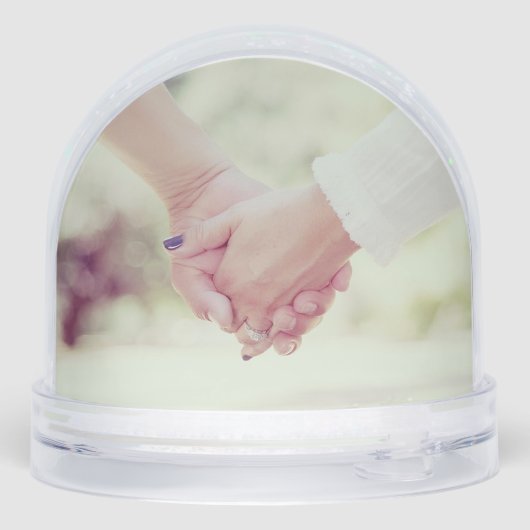 Rise Simple Modern Script 2 Photo Snow Globe – Cus (Arrière)