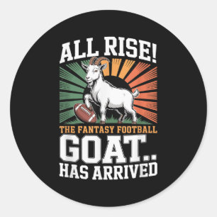 Rise the Fantasy Football Goat is aangekomen bij h Ronde Sticker