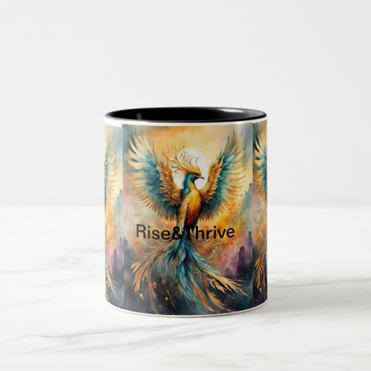Rise & Thrive: kleurrijke Phoenix Mok (Center)