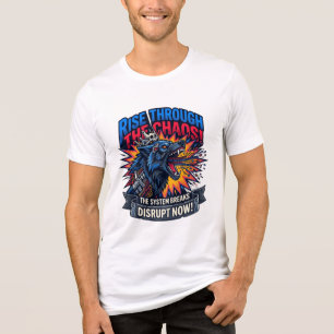 Rise Through The Chaos Cybernetische Wolf Grafisch Tri-Blend Shirt
