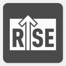 Rise Typografisch Opwaarts Schoon Zwart T-shirt
