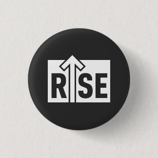 Rise Typographic Uplifting Clean Black Shirt Ronde Button 3,2 Cm