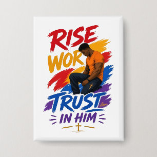Rise Work Trust In Him Grafisch Dames T-Shirt Button