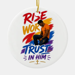 Rise Work Trust In Him Grafisch Dames T-Shirt Keramisch Ornament