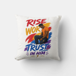 Rise Work Trust In Him Grafisch Dames T-Shirt Kussen