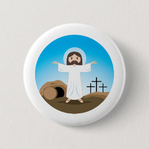Risen Christus Ronde Button 5,7 Cm