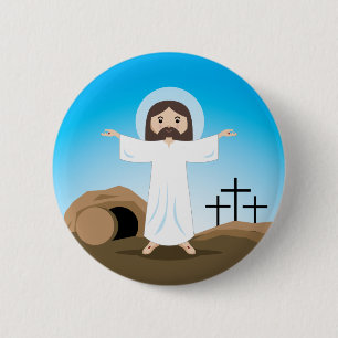 Risen Christus Ronde Button 5,7 Cm