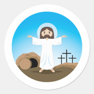 Risen Christus Ronde Sticker