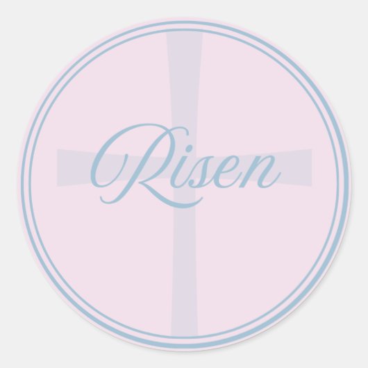 Risen Cross Flush Seal Large Ronde Sticker (Voorkant)