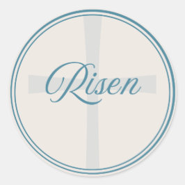 Risen Cross - Flush Seal Large Ronde Sticker