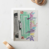 Risen Floral Truck Carte pour notes (Devant/Arrière en situation)