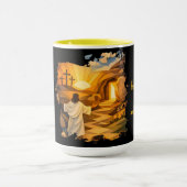 Risen Jesus Empty Tomb 3D Papercut 15oz Coffee Mug Mok (Midden)