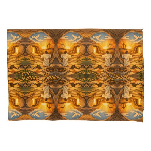 Risen Jesus Empty Tomb 3D Papercut Easter Kussensloop (Voorkant)