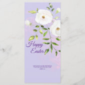 Risen Religieus Christelijk Quote Lavendel Pasen Menu (Achterkant)