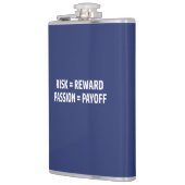 Risico = Reward, Passie = Uitbetaling Heupfles (Links)