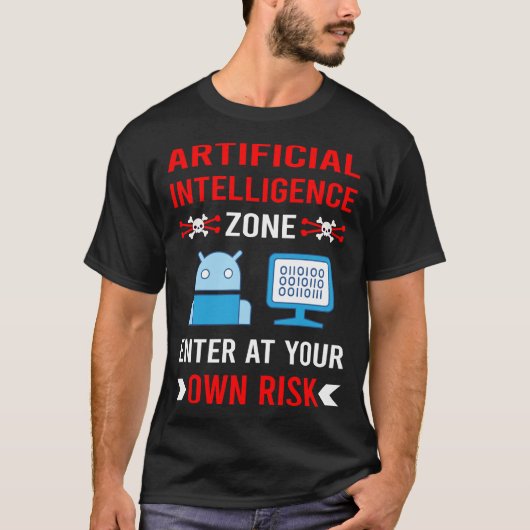Risicozone kunstmatige intelligentie AI T-shirt (Voorkant)