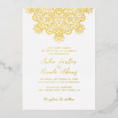 Rising Boho Indian Fusion Floral Mandala Wedding Folie Uitnodiging (Voorkant)