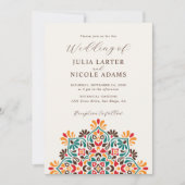 Rising Boho Indian Fusion Floral Mandala Wedding Kaart (Voorkant)