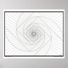 Rising Deosil Fibonacci Spiral Coloring Poster
