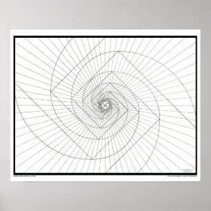 Rising Deosil Fibonacci Spiral Coloring Poster