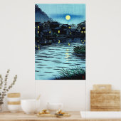 Rising Moon bij Katase River Kasamatsu Shiro 1953 Poster (Keuken)