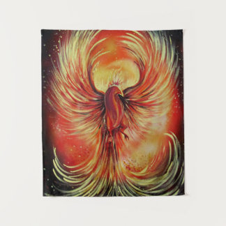 Rising Phoenix Fire Bird Bold Flame Fantasy Wandkleed