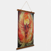 Rising Phoenix Fire Bird Bold Flame Mythical Hangend Wandkleed (Gebogen)