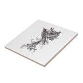 Rising Phoenix Lineart keramische teile Tegeltje (Zijkant)