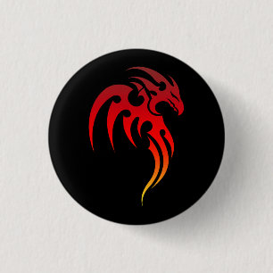 Rising Phoenix Tribal Symbool Ronde Button 3,2 Cm