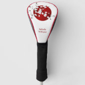Rising Sun Cherry Blossom Red Black Monogram Golfheadcover (Voorkant)