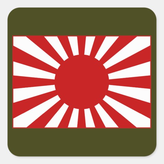 Rising Sun Flag 3 Vierkante Sticker (Voorkant)