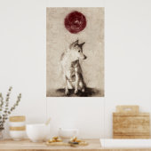 Rising Sun Shiba Inu Poster (Keuken)