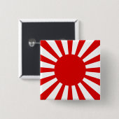 Rising Sun Vierkante Button 5,1 Cm (Voorkant /achterkant)