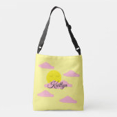 Rising Sun with Pink Clouds:  Yellow   Crossbody Tas (Achterkant)