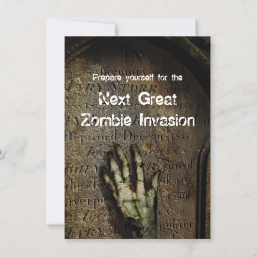 Rising Zombie Halloween Party Invitation Kaart (Voorkant)