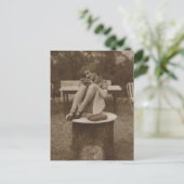  riskie Foto meisje Briefkaart (Staand voorkant)