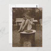  riskie Foto meisje Briefkaart (Voorkant / Achterkant)