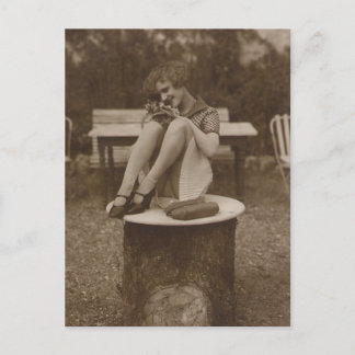  riskie Foto meisje Briefkaart