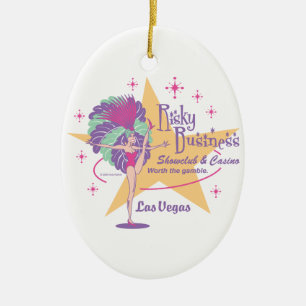 Risky Business Las Vegas Showgirl Keramisch Ornament