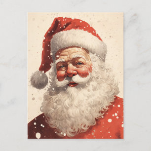 Risograph Stijl  Santa Clause Art Feestdagenkaart