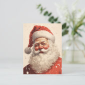 Risograph Stijl  Santa Clause Art Feestdagenkaart (Staand voorkant)