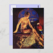 Risque Flapper Mode Girl & Exotic Pets Briefkaart (Voorkant / Achterkant)
