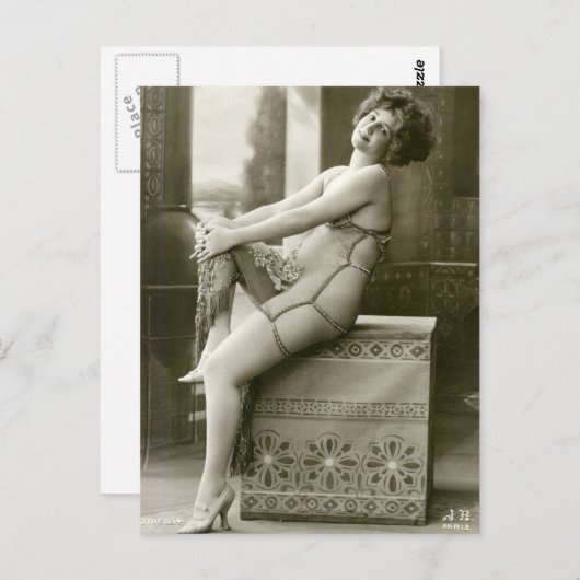 Risque frans foto briefkaart (Voorkant / Achterkant)