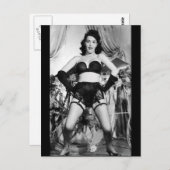 Risqué  lingerie/danseres briefkaart (Voorkant / Achterkant)