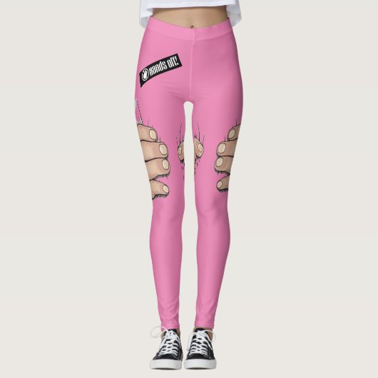 Risque Pink Prude Humor Funny Leggings (Voorkant)