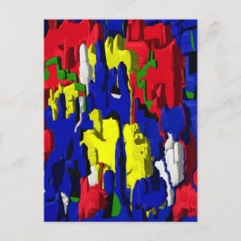 Risse im Blau, abstrakt Briefkaart