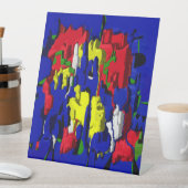 Risse im Blau, abstrakt Reclamebord Met Voetstuk (Insitu)